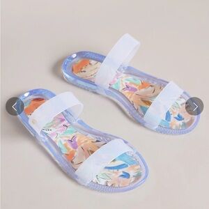 NEW-TED BAKER LONDON jelinn art print two strap jelly sandal EUR SZ 37//USA SZ 7